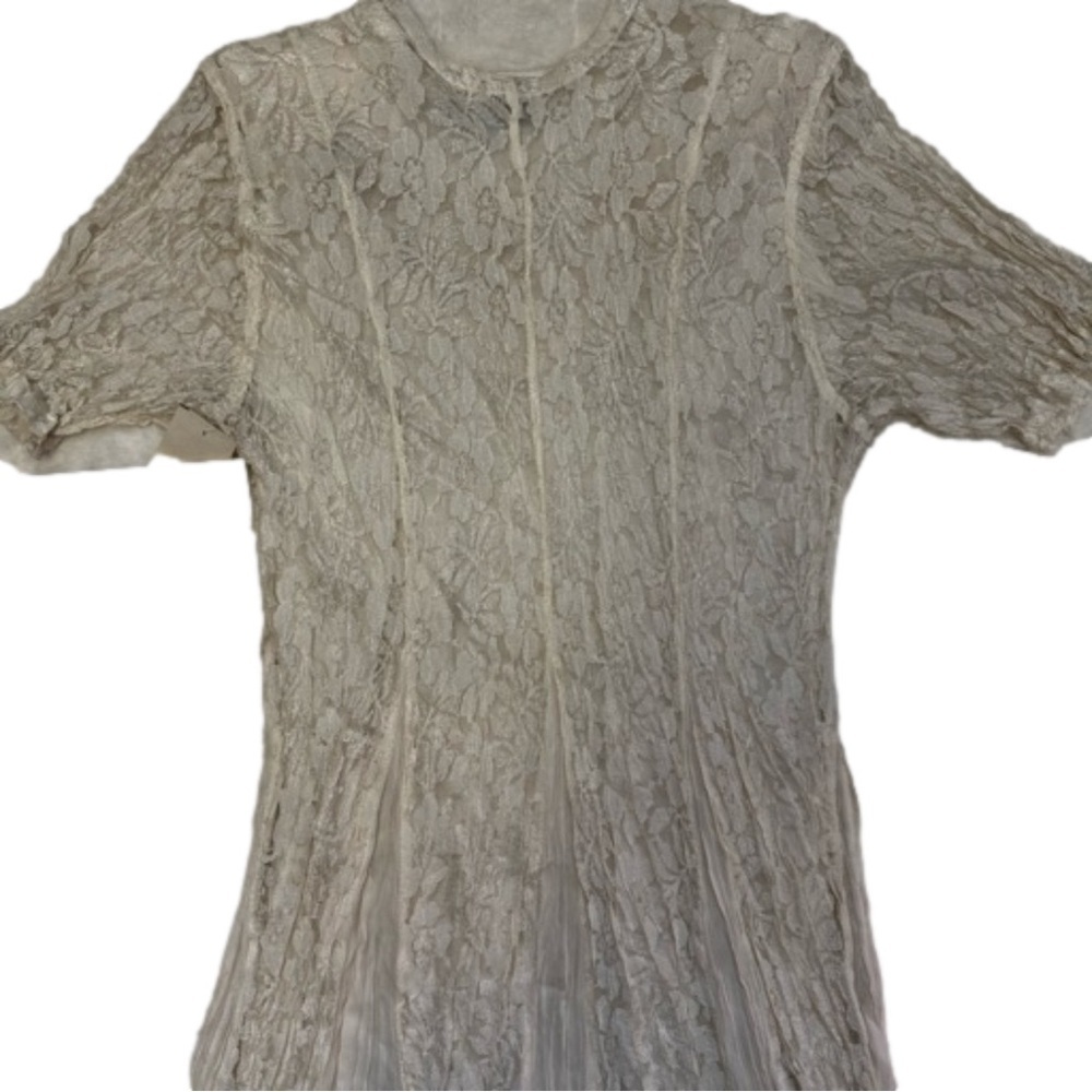 Starina Ivory Lace Rayon Maxi
Broomstick Crinkle Dress Size Small
Vintage 90's - Picture 9 of 15